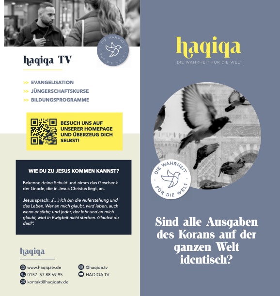 Flyer: Die Offenbarung des Koran auf Arabisch